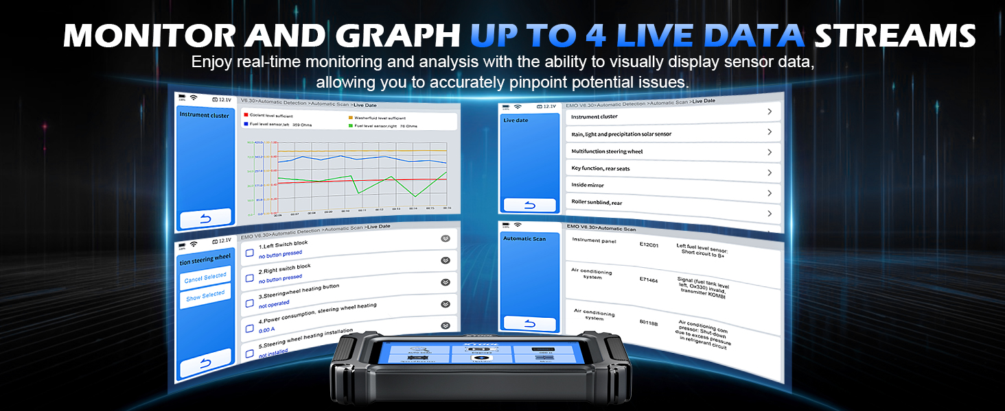 car scanner with live data auto code reader with resets