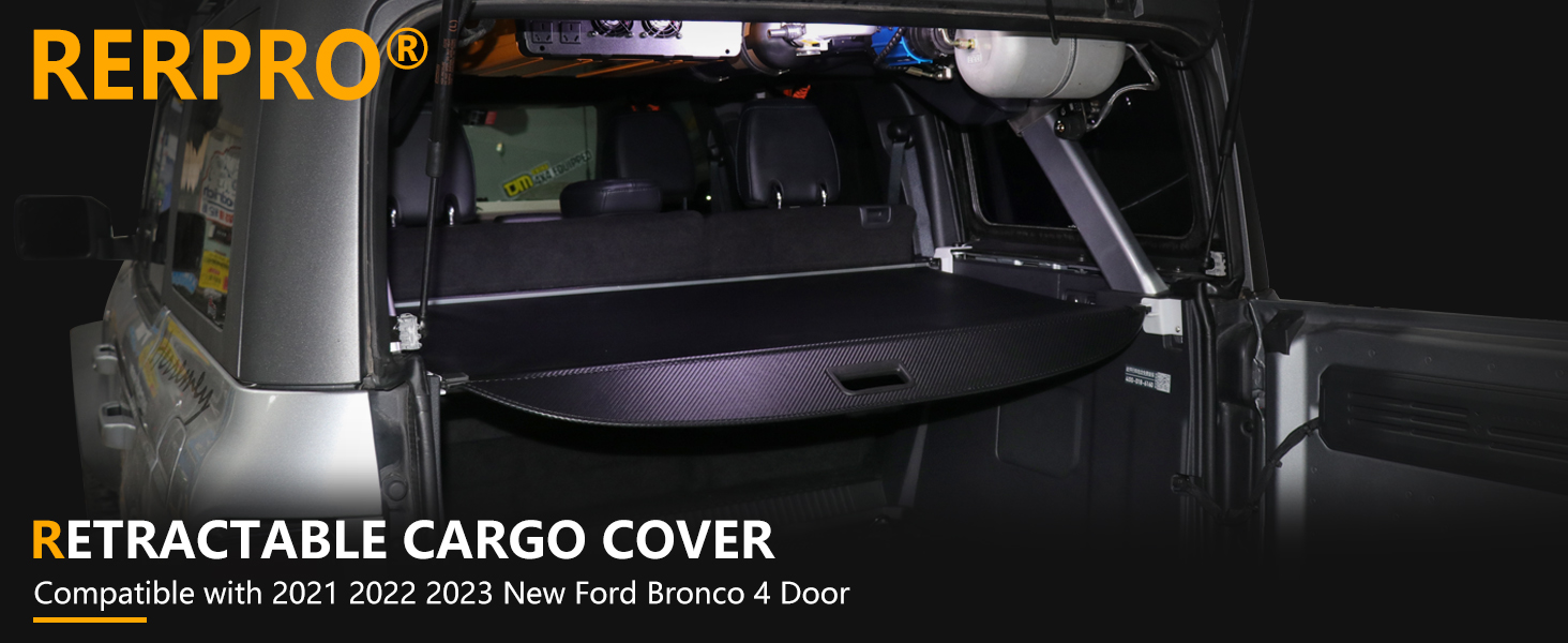 For Bronco Cargo Cover Retractable