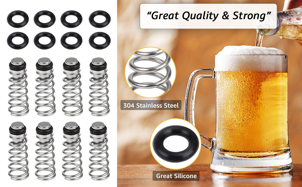 8 PCS Poppet Valve Universal Poppet Valve Keg Poppet Valve Ball Lock Poppet Valve