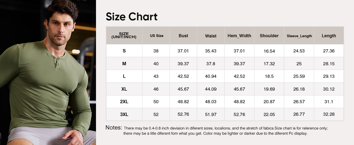 JMIERR Mens Muscle Slim Henley Shirt