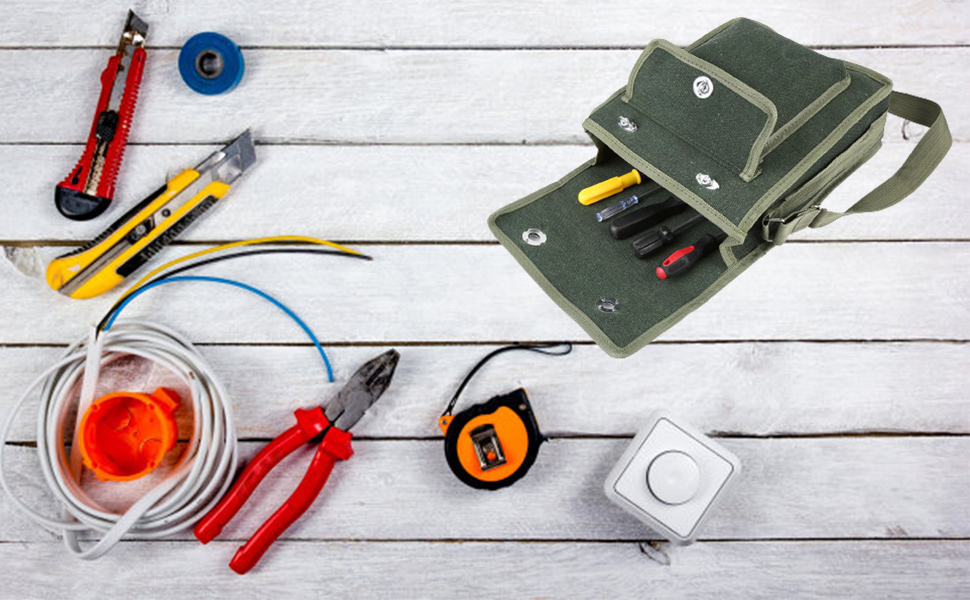 pequeña bolsa herramientas con correa al hombro