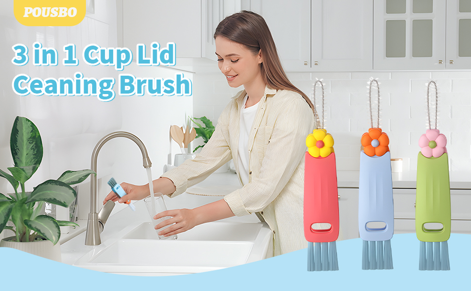   3 in 1 Cup Lid Cleaning Brush