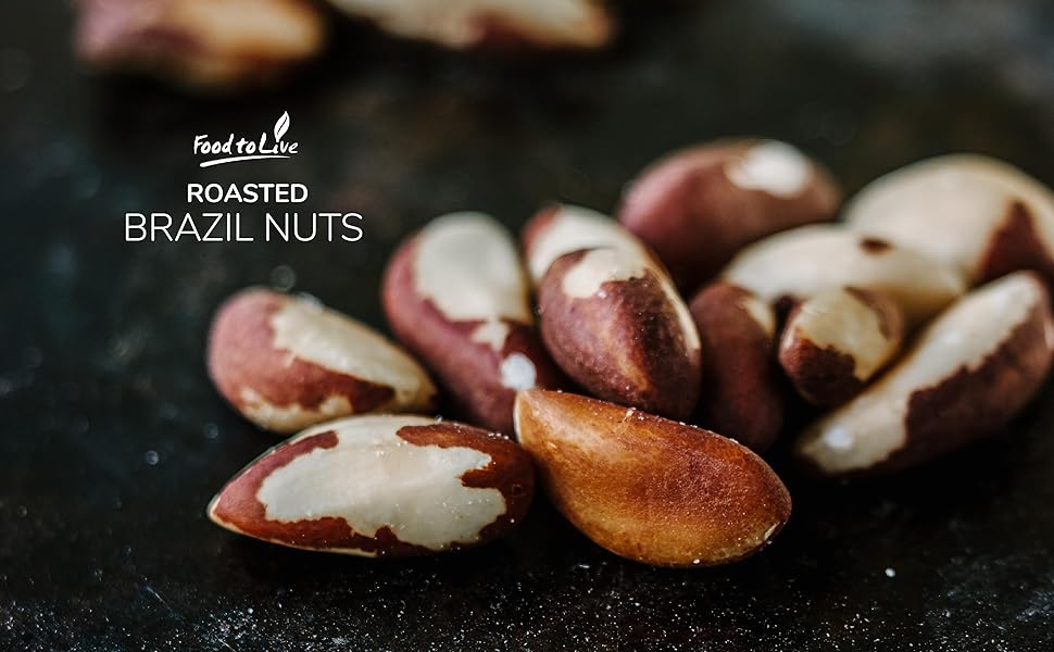 Dry Roasted Brazil Nuts, 1 Pound Unsalted, Whole, Oven Roasted