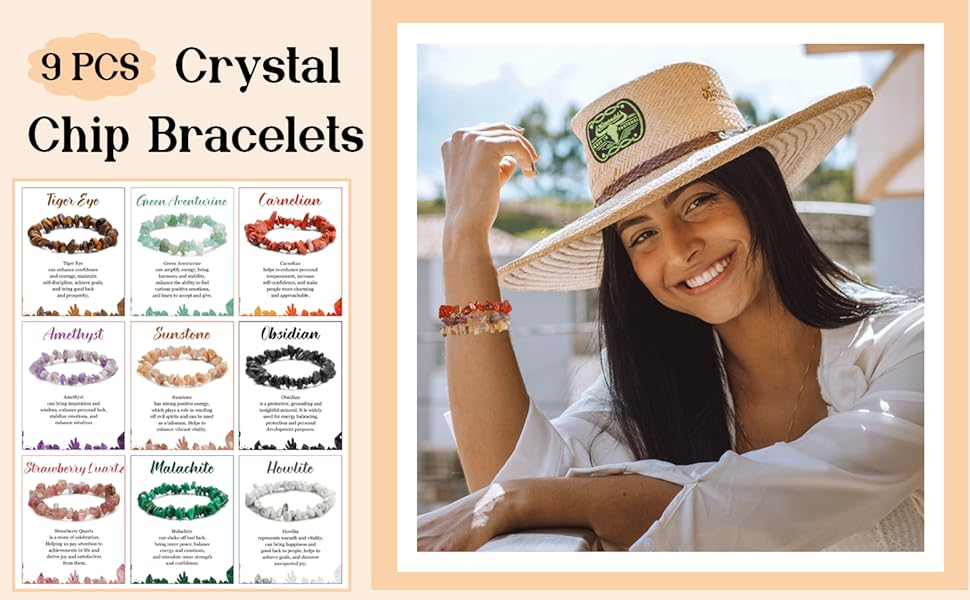 Crystal Chip Bracelets Set