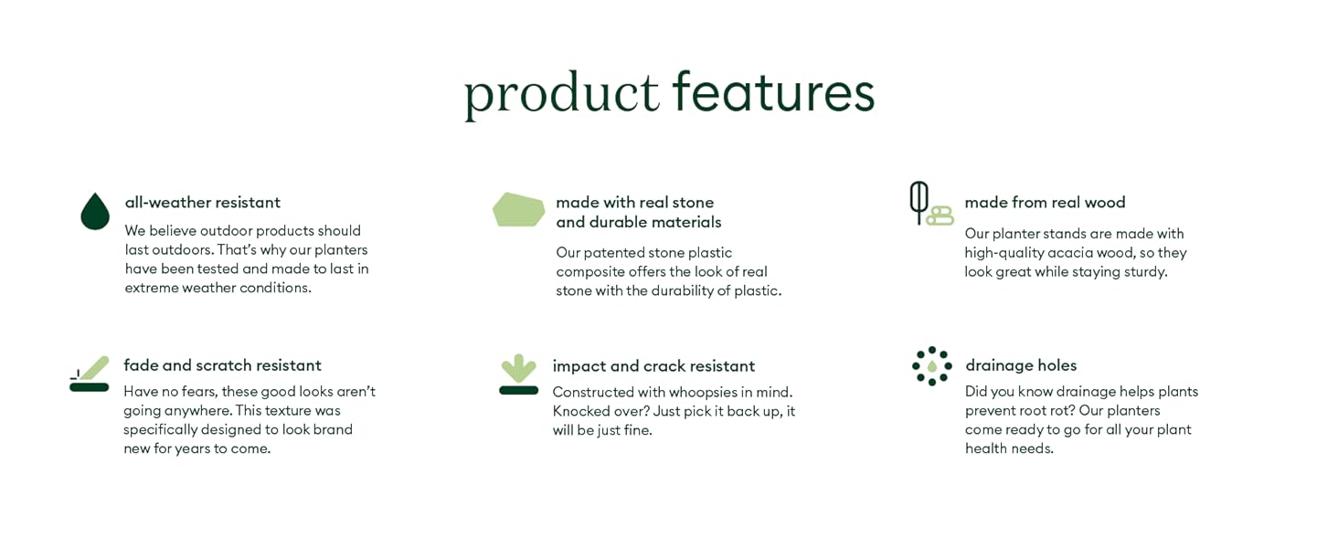 Veradek Demi Series Raised Long Planter for Indoor/Outdoor