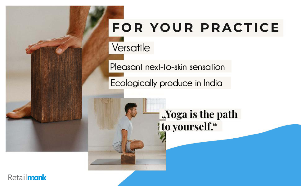 Retailmonk Wooden Yoga Block, Pure Wood Handstand Block, Support Brick