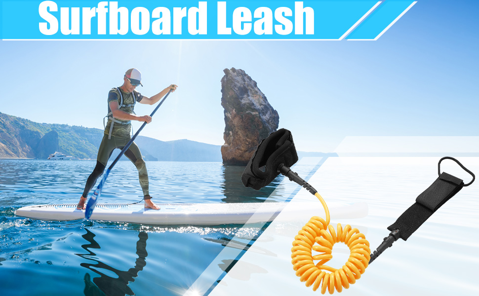 X AUTOHAUX 10 Ft Surfboard Leash Straight Surf Board