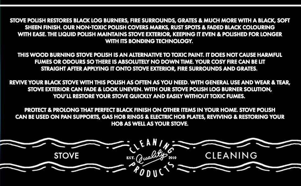 Dirtbusters Stove Polish For Log Burners & Grates Restore To Black, Non