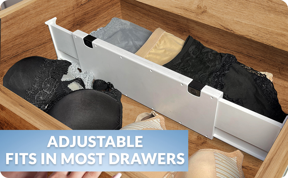 FAHBI Drawer Dividers 4 Pack, 4" High, 13" to 21