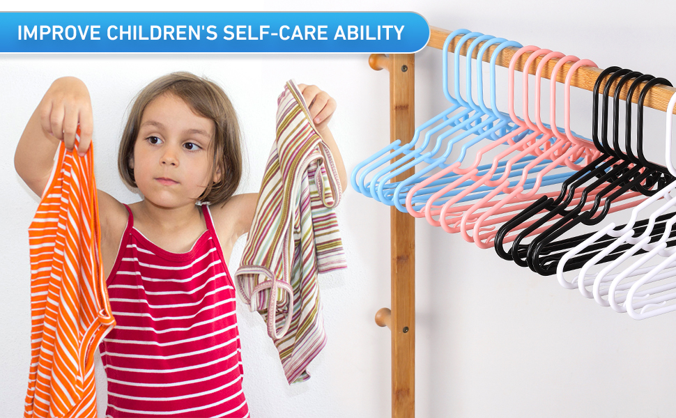 trusir Kids Hangers 60 Pack 11.5 Inch Toddler Hangers for Closet Infant for