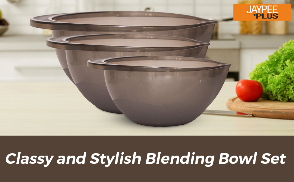 Buy Jaypee Plus Plastic Blending Bowl Set of 3, 4 liters, Grey Online