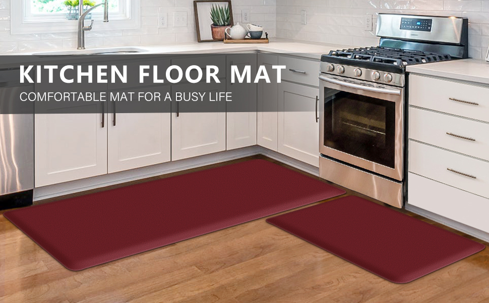 Kitchen Mat [2PCS] Cushioned Comfort AntiFatigue Floor Mat