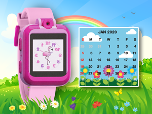 Tikkers Interactive watch with calendar screen