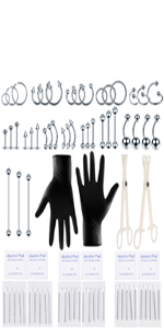 80PCS Piercing Jewelry Kit Stainless Steel