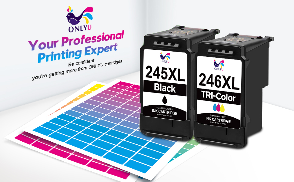 ONLYU Compatible Replacement for Canon Ink Cartridges 245 246 XL PG 245