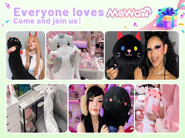Mewaii Long Cat Plush Kawaii Body Pillow