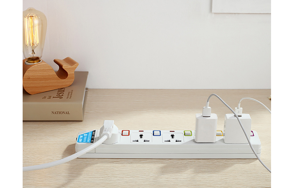 3M/9.84FT Extension Lead 5 AC Way Sockets with 3 USB Slots 13Amp UK