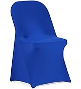 Peomeise Stretch Spandex Folding Chair Cover for Wedding Party Dining Banquet Event (Royal Blue,1...