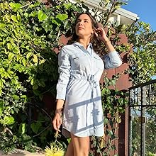 ワンピース Lace Trimmed Chambray Dress Her lip to ワンピース Lace Trimmed Chambray Dress : ZOZOTOWN