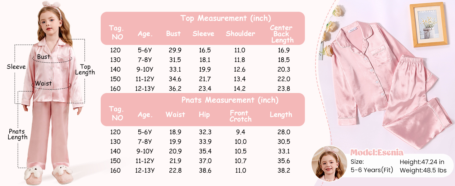 girls pajamas long sleeve pjs