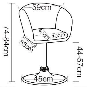 WOLTU Poltroncina Cucina Sgabello Bar Poltrona Girevole Imbottito Moderno Bianco 13 BH24size