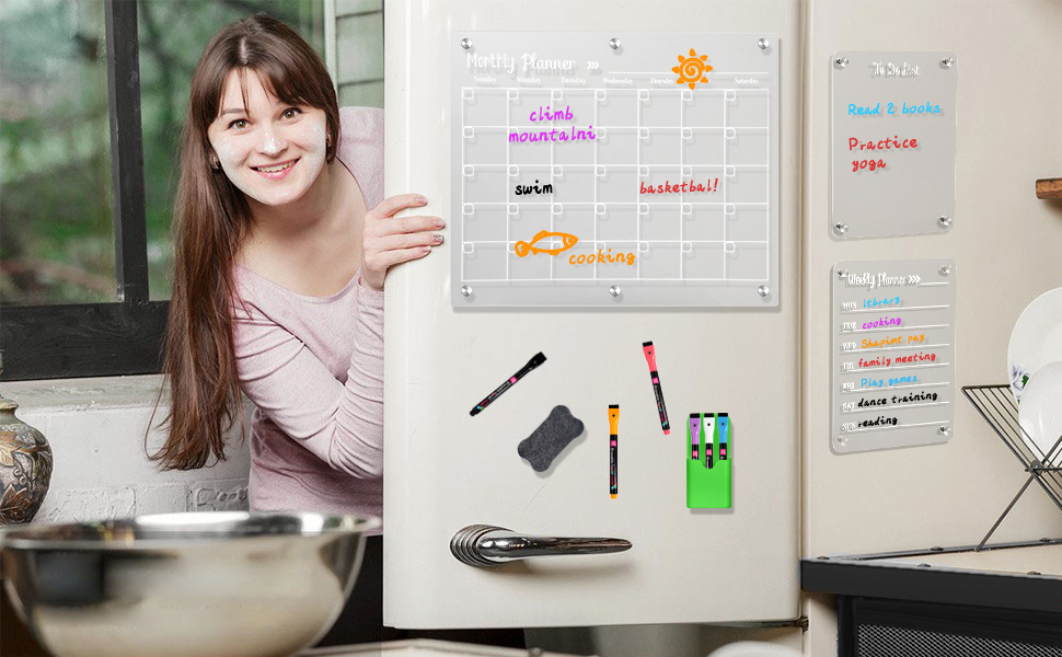 clear magnetic dry erase board for fridge