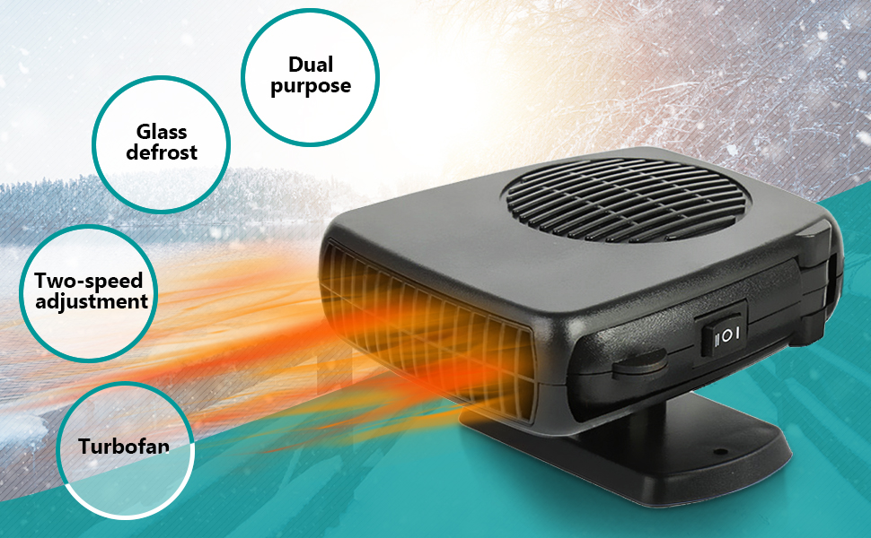 Car Heater,12V 150W Portable Car Heating Heater Fan Window Defroster