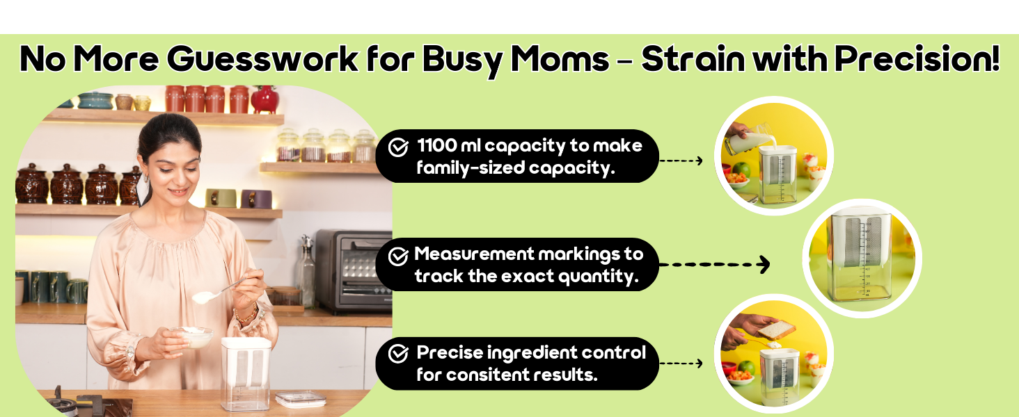 greek yogurt maker yogurt strainer hung curd maker 1100 ml capacity