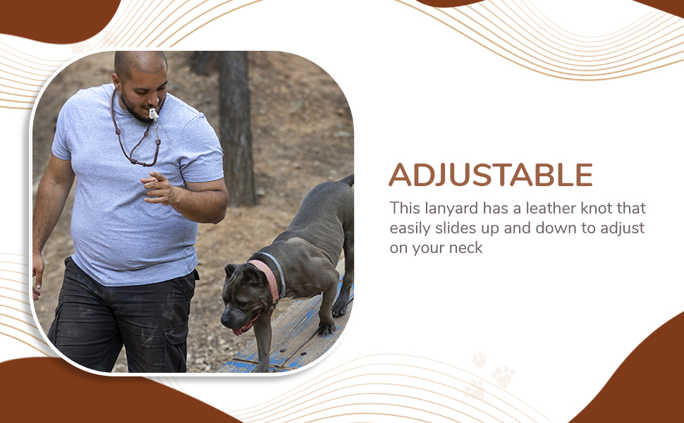 RAW HYD Leather Dog Whistle Lanyard Adjustable Dog