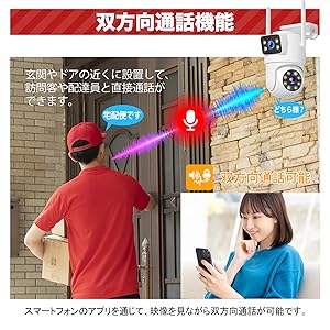 Amazon.co.jp: 【二つ監視画面・パンチルト・夜間カラー・2.4