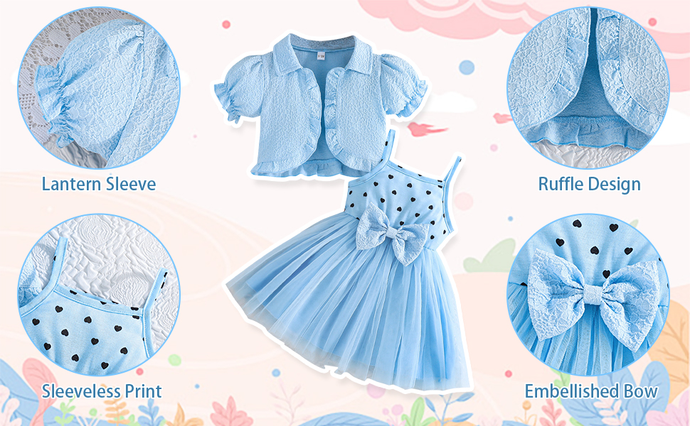 Toddler Girls Dress with Cardigan 