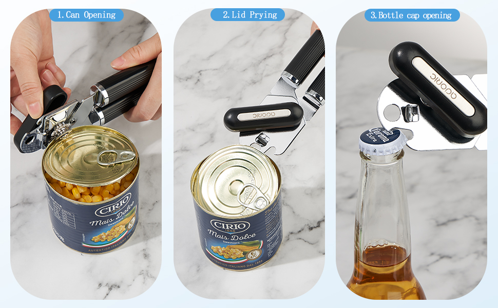 Can Opener Manual, Stainless Steel Can Opener Smooth Edge