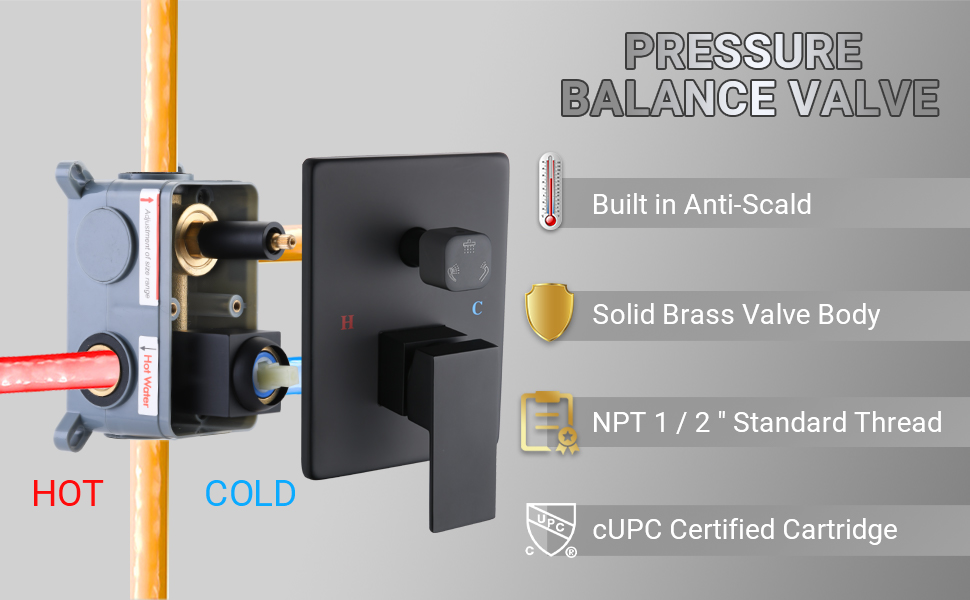 JetsBath Full Body Shower System with Body Shower Spray Jets, 12