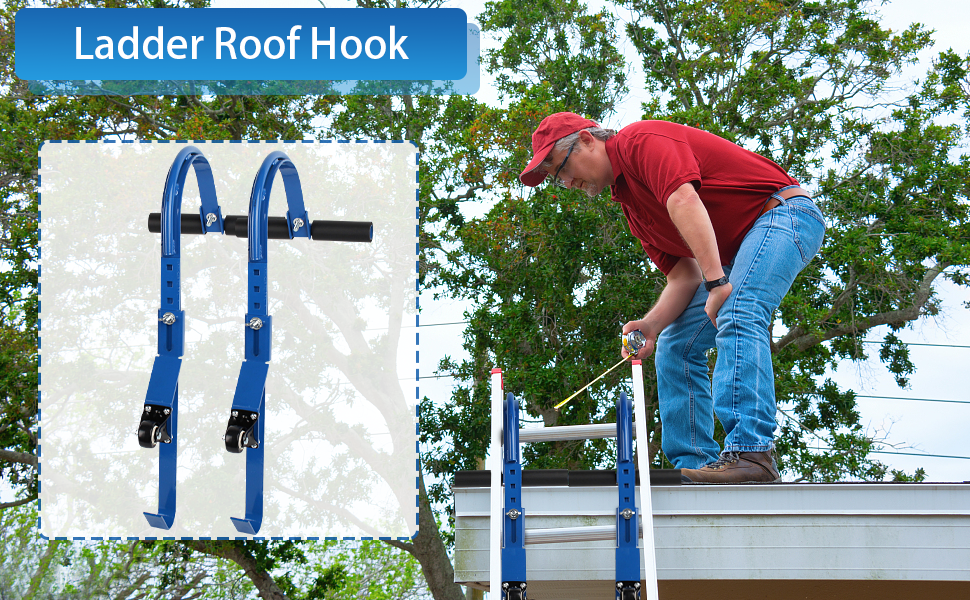 Ladder Roof Hook, Heavy Duty Ladder Stabilizer Roof Ridge Extension, 2