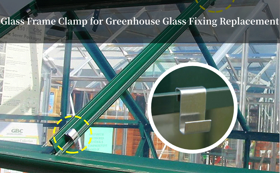 50pcs Glass Clips Stainless Steel Greenhouse Glass Window S