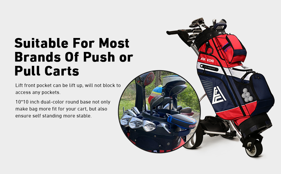 T-LOCK GOLF BAG JUMBO GRIPS ASK ECHO ORGANIZED GOLF CART BAG