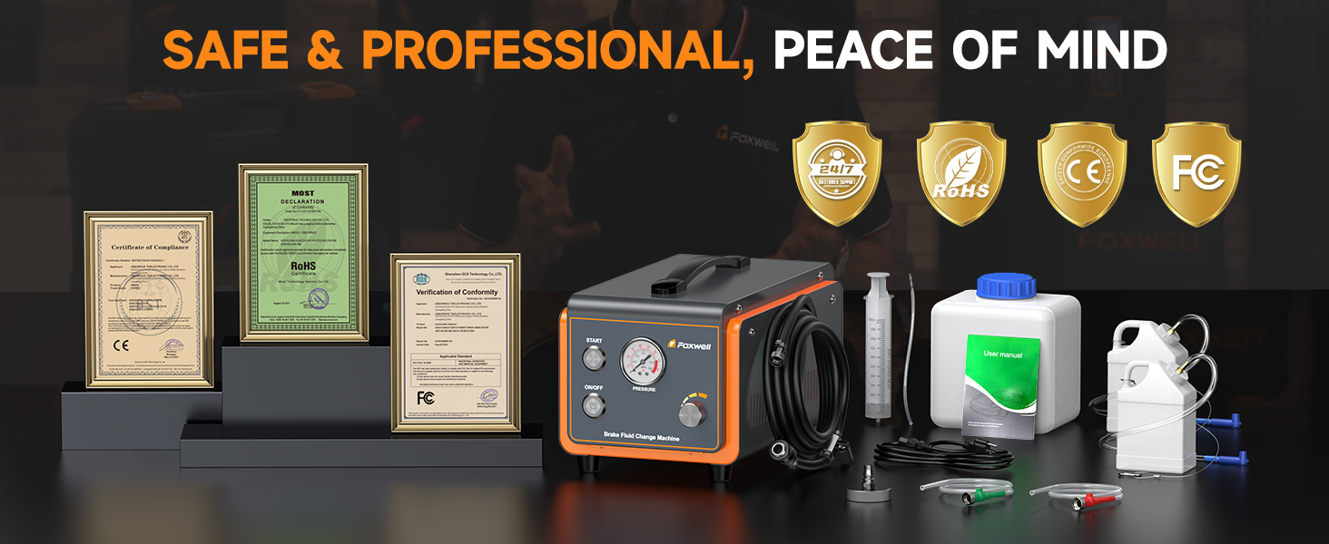FOXWELL RT1000 Automatic Brake Bleeder Kit, Dual Pulse