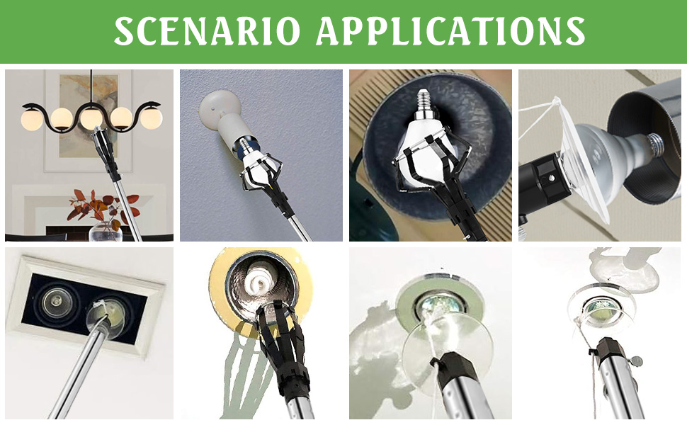 FullMonty Light Bulb Changing Kit, 12FT Assembled Light Bulb Pole Changer for High Ceilings and