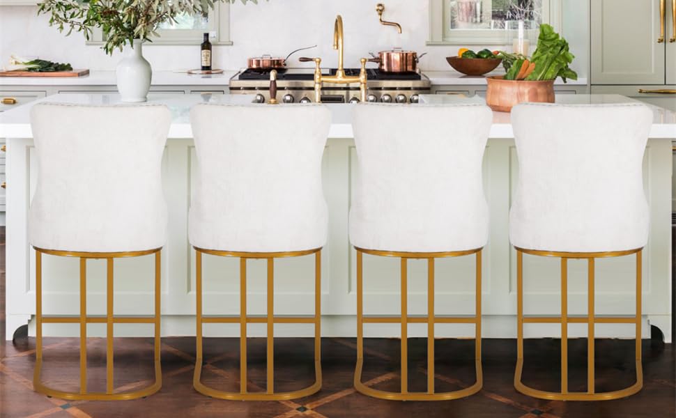 Sophia & William Counter Height 26" Tufted Bar Stools Set