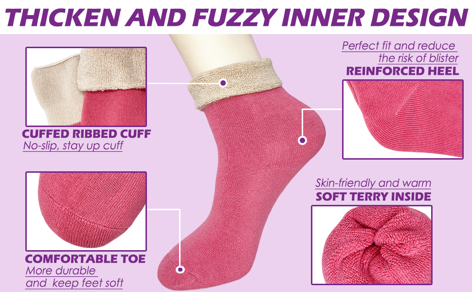 VoJoPi Wool Socks Women 5 Pairs, Warm Winter Thermal Socks Cozy Crew