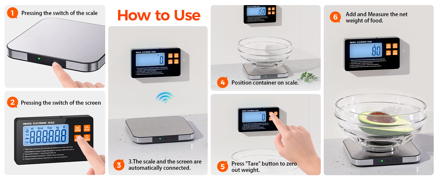 kitchen scales for food tare to zero