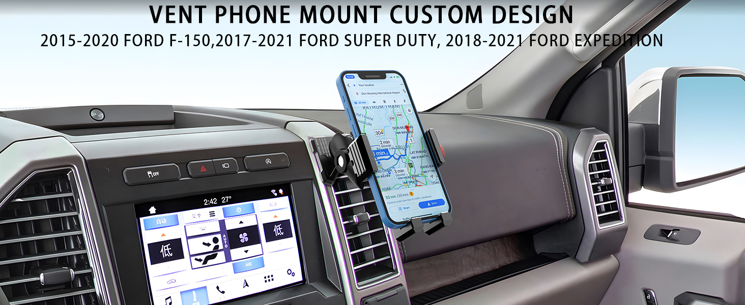 KOQEIEY Aluminum Phone Mount for Ford F150 20152020, Expedition 20182021, Super