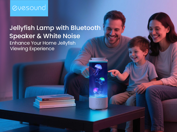 E☆新品 echo & Synchro jelly Eyesound Jellyfish Lamp Bluetooth Speaker with White Noise