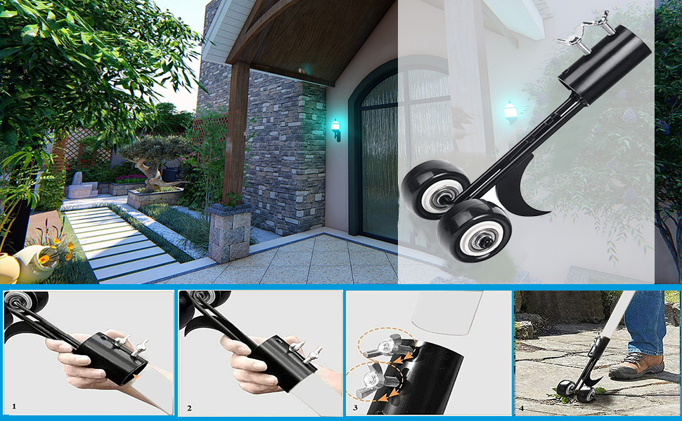 MiaoMa Hook Weed Remover Tool, Patio Weeding Tool with Wheels Weed