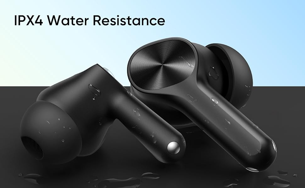 realme Buds T200 Lite with IPX4 water resistance for workouts and daily splash protection
