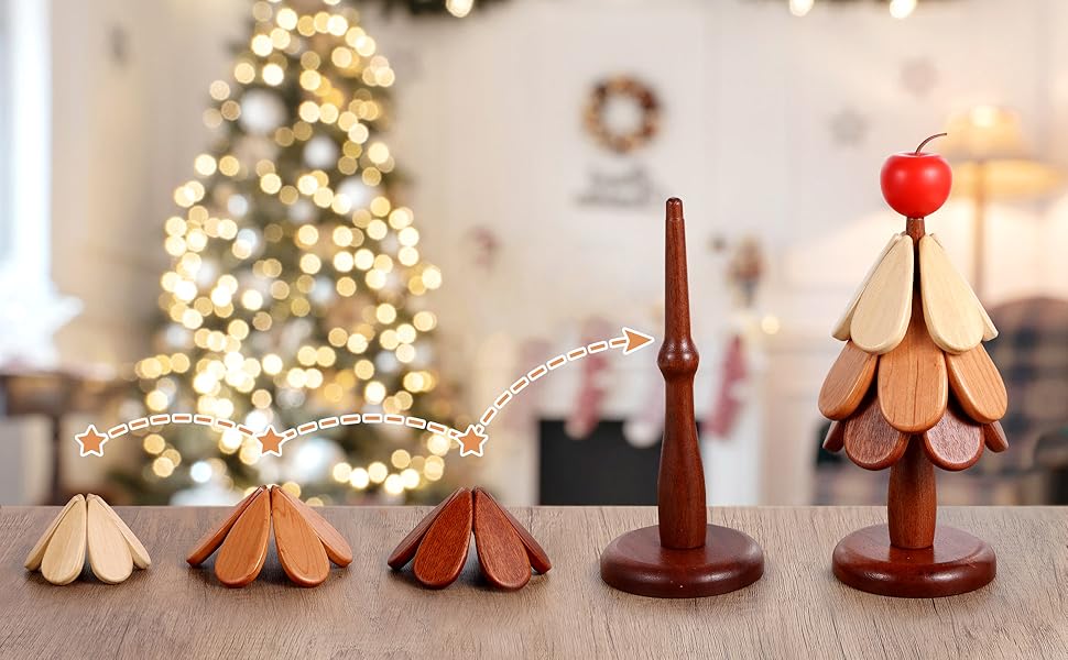 Wooden Trivets for Hot Dishes, Tree Shape Trivet Set