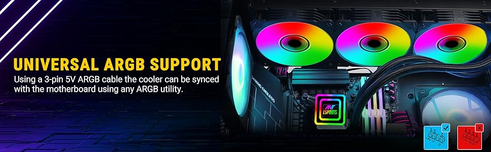 ant esports infinity 360 argb cooler universal argb support