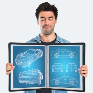 Dunwell 11x14 Art Portfolio - man holding his auto designs