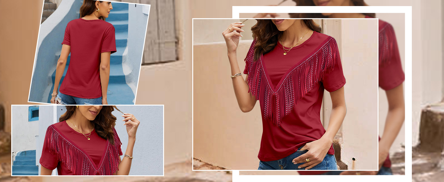 Women&amp;#39;s Fringe Trim Shirts
