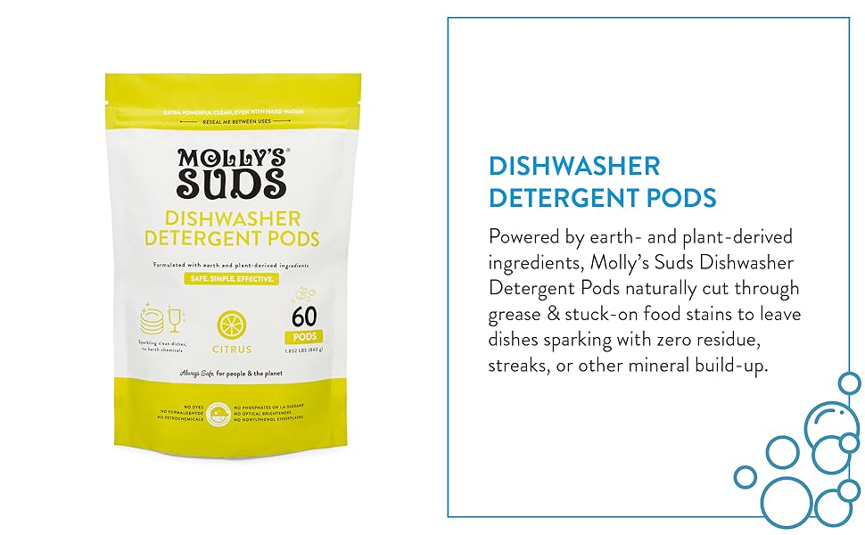 Molly's Suds Dishwasher Pods Natural Dishwasher Detergent